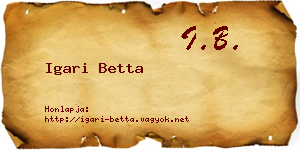 Igari Betta névjegykártya